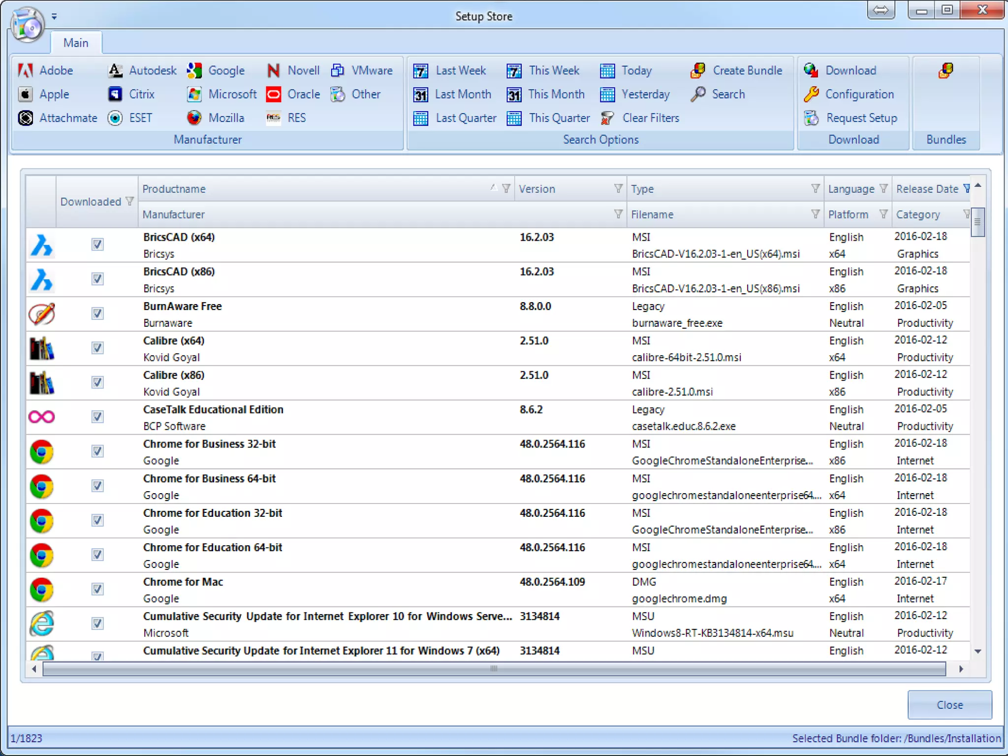 Bundle Commander Setup Store
 