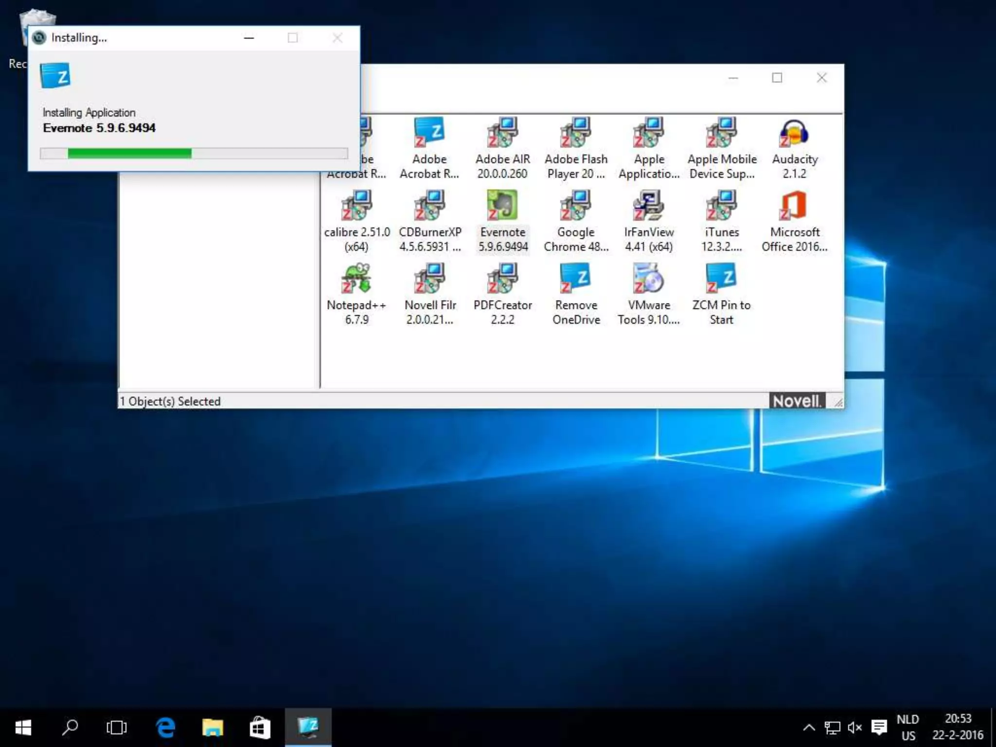 ZENworks Application Window – Installing …
 