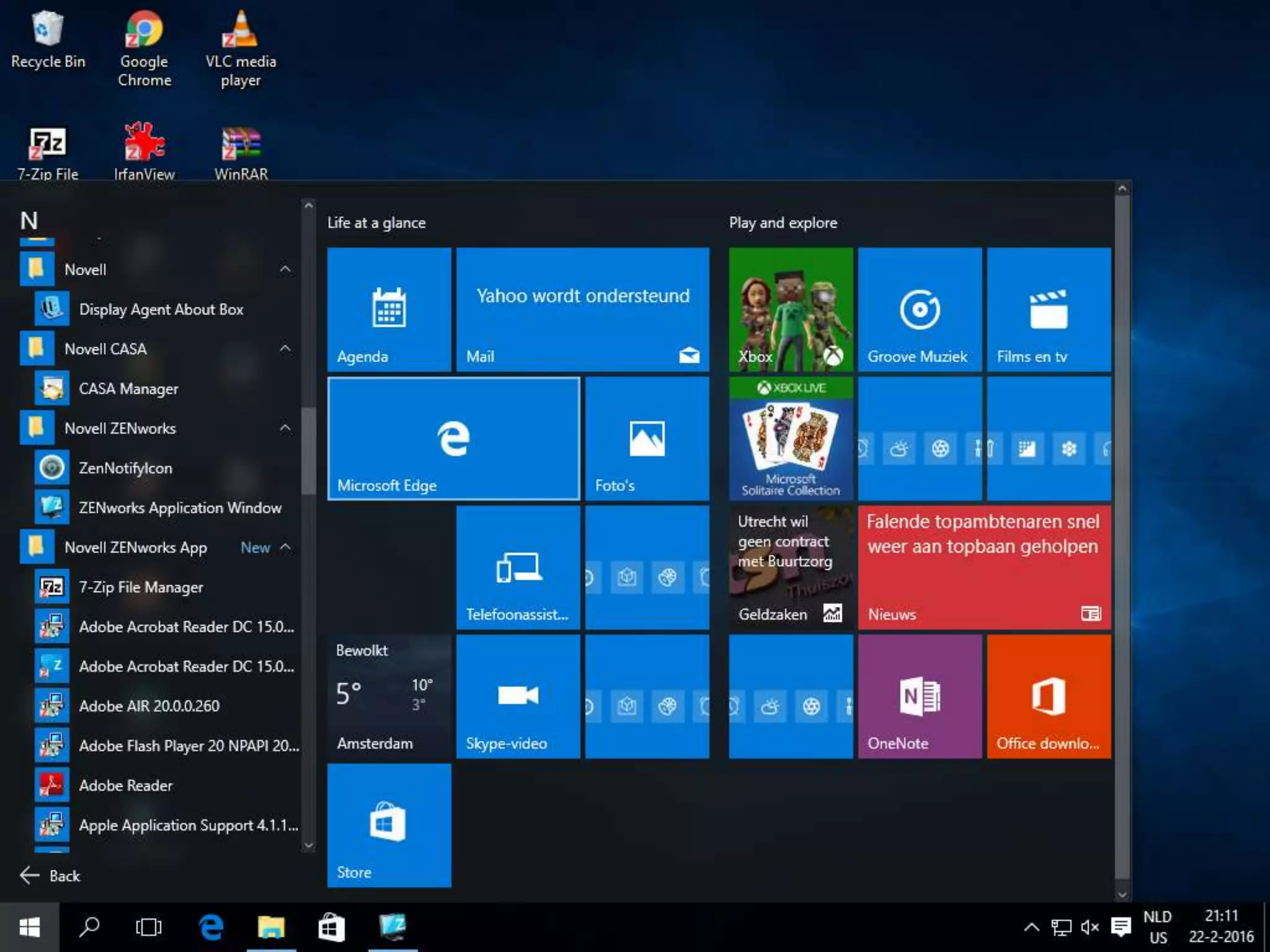 Windows 10 Start Menu – ‘Novell ZENworks App’
 