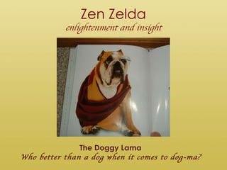 Zen Zelda enlightenment and insight The Doggy Lama Who better than a dog when it comes to dog-ma? 