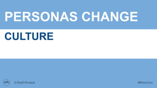 PERSONAS CHANGE
CULTURE
 