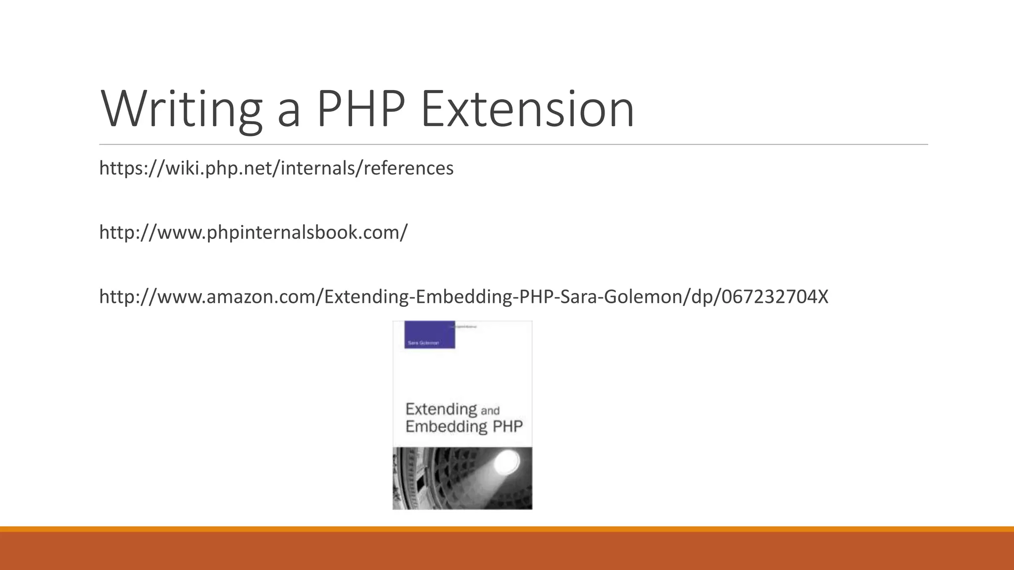 Writing a PHP Extension
https://wiki.php.net/internals/references
http://www.phpinternalsbook.com/
http://www.amazon.com/Extending-Embedding-PHP-Sara-Golemon/dp/067232704X
 