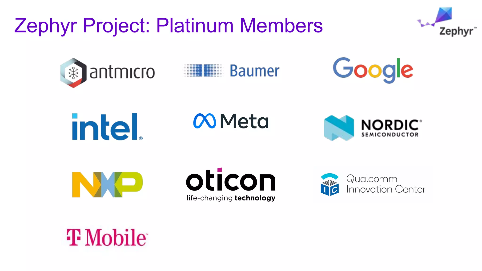 Zephyr Project: Platinum Members
 