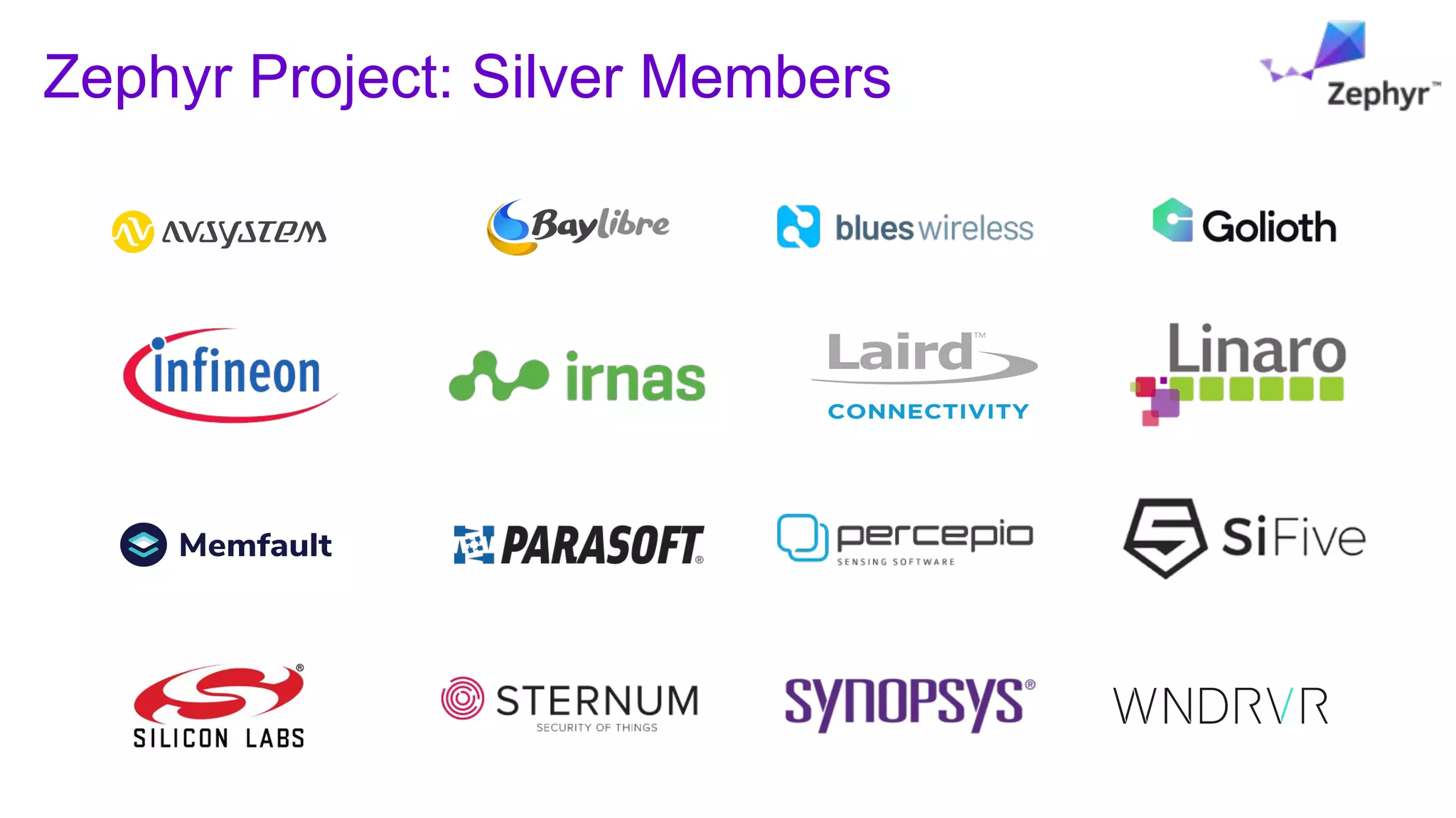 Zephyr Project: Silver Members
 