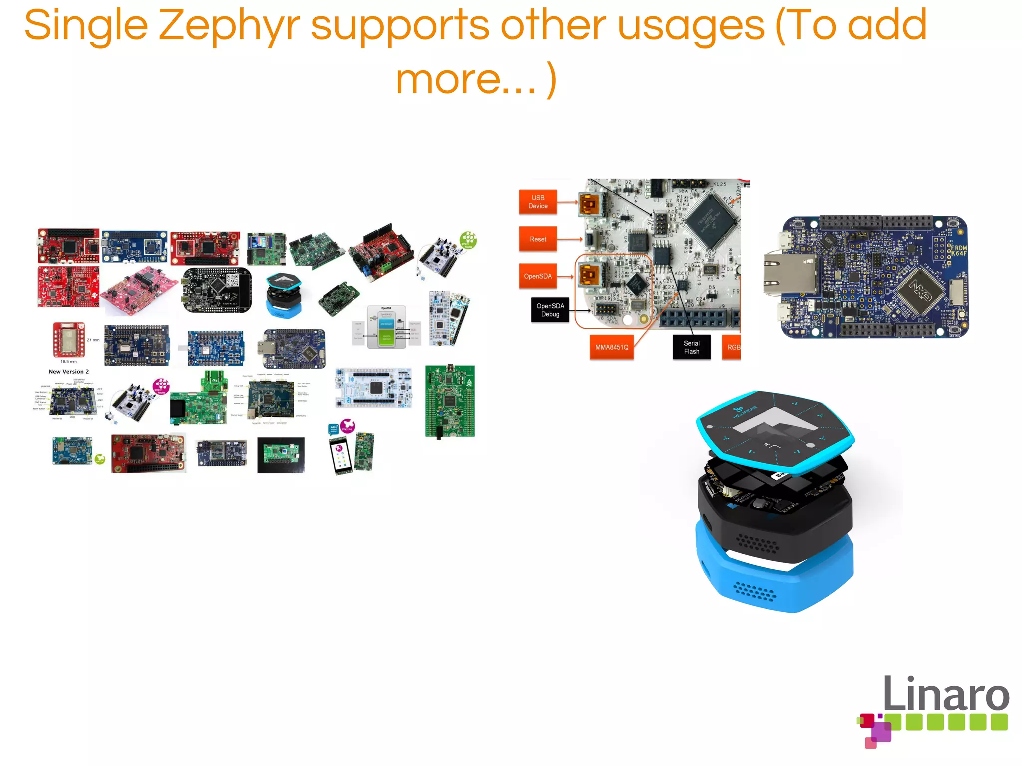 Single Zephyr supports other usages (To add
more… )
 