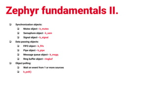 Zephyr RTOS in One Hour | HARDWARIO @ IoT North UK | PDF
