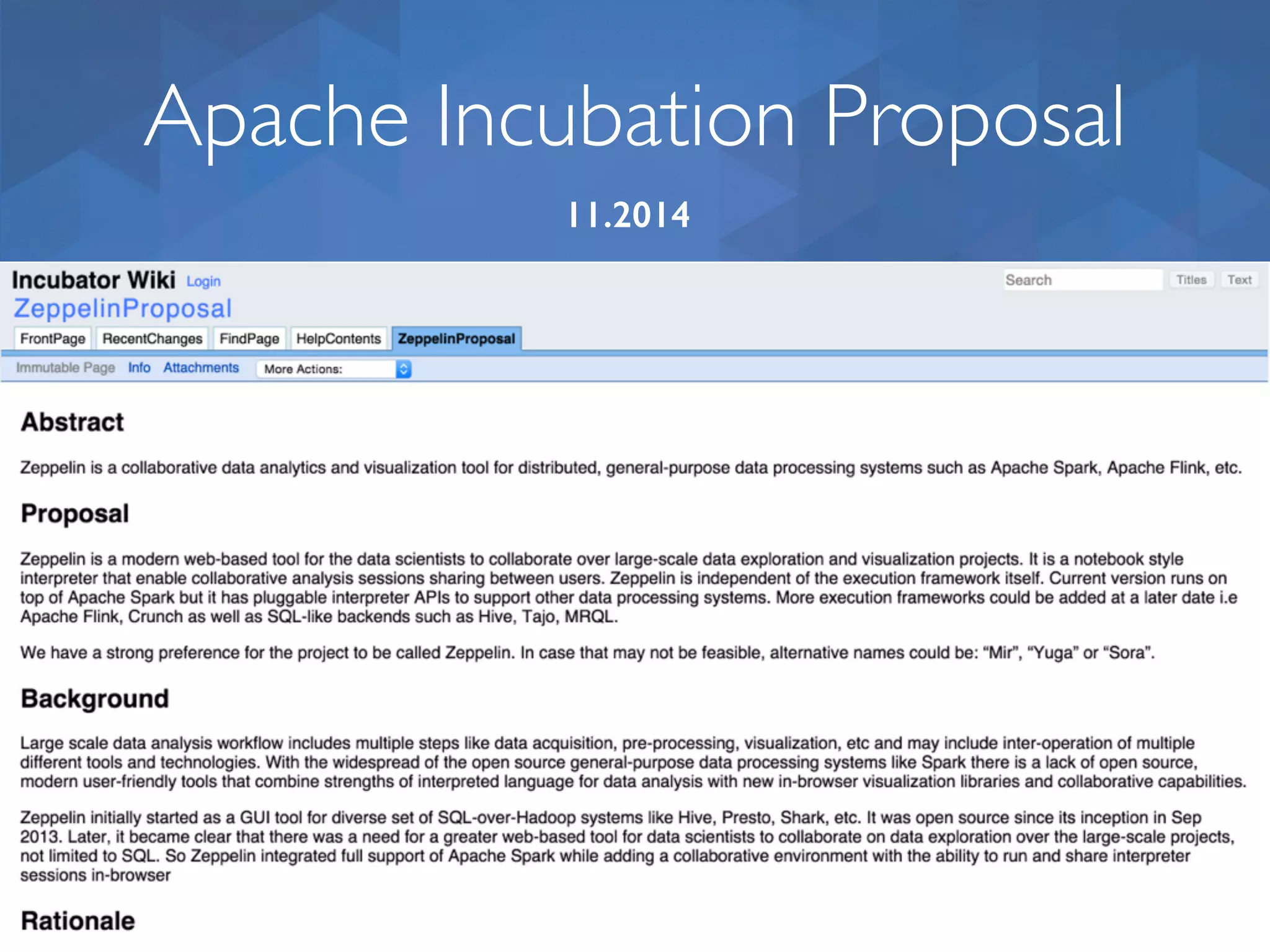Apache Incubation Proposal 11.2014 