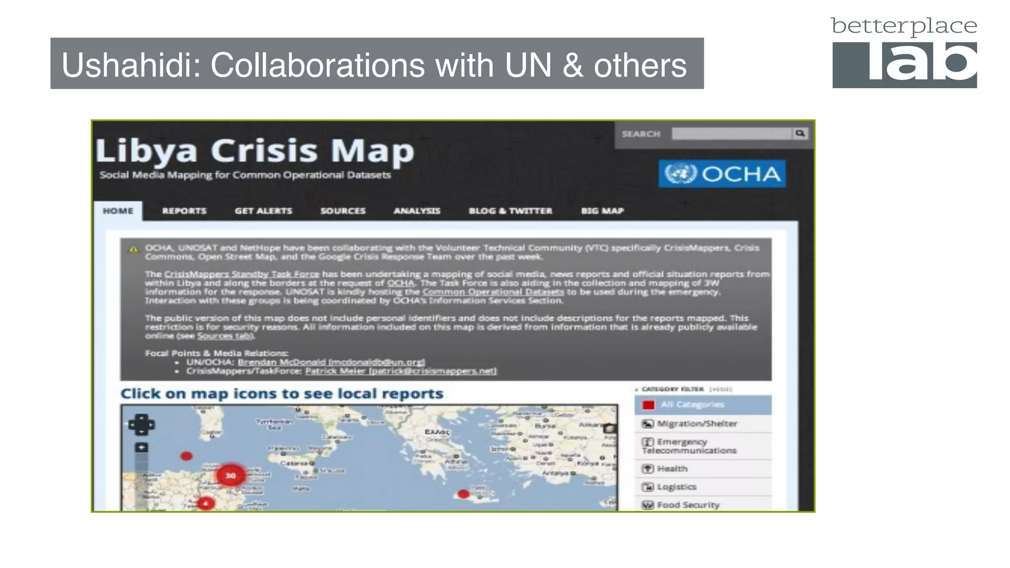Ushahidi: Collaborations with UN & others
 