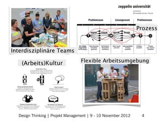 Design Thinking | Projekt Management | 9 - 10 November 2012   4
 