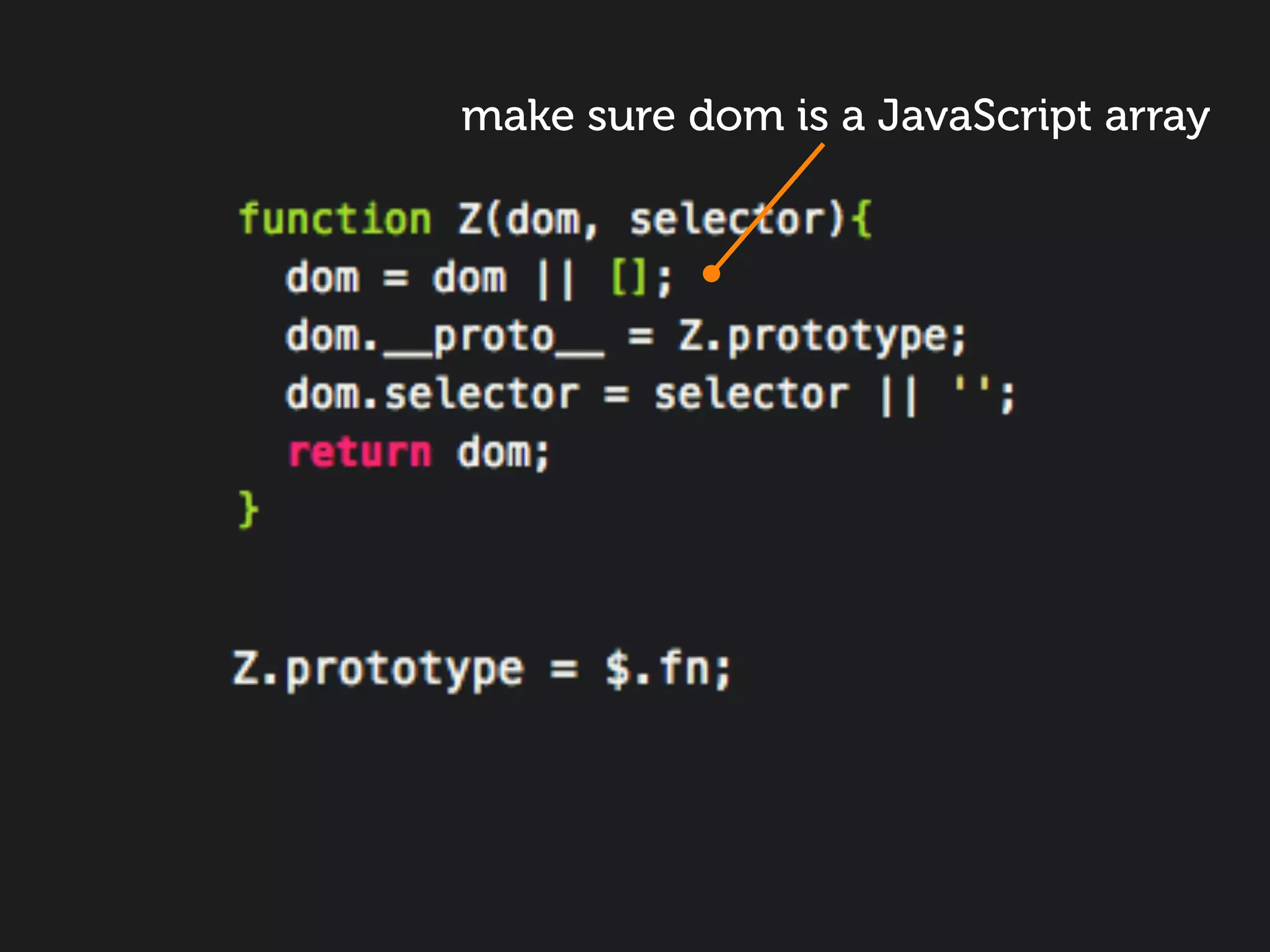 make sure dom is a JavaScript array
 