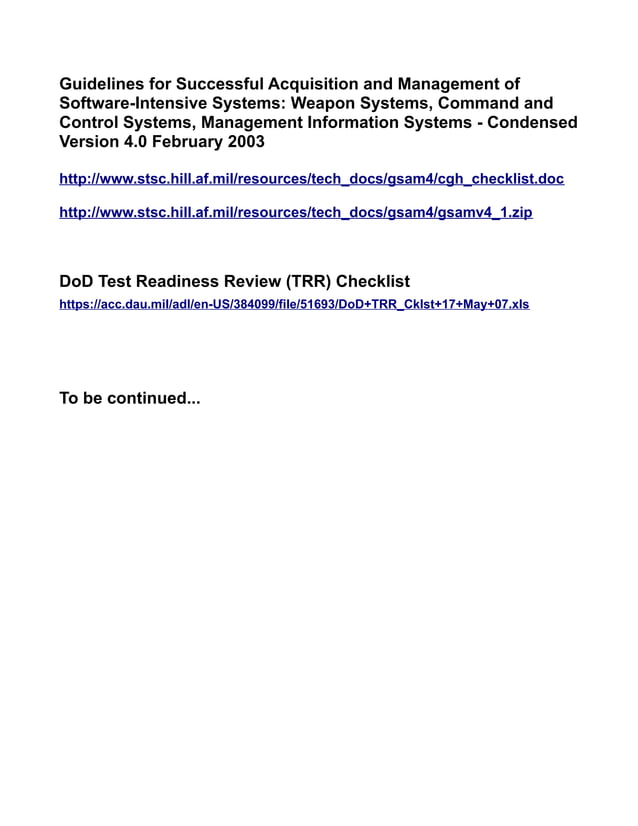 Zero Defect Checklists Zero-Defects Software Checklists | PDF
