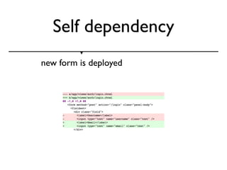 Self dependency
• Make controllers compatible:
  class AuthController < ApplicationController

    protected

    def filt...