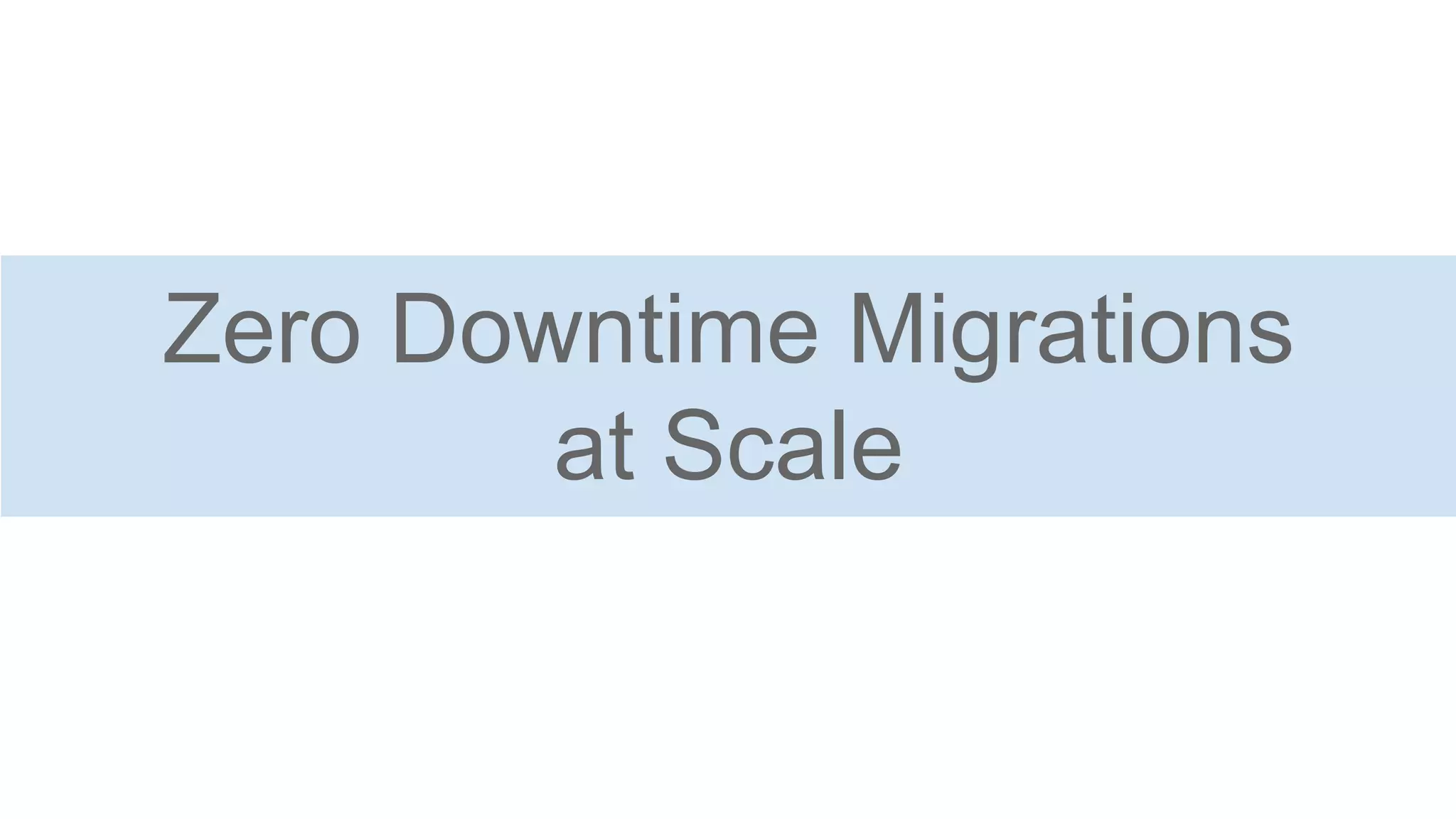 Zero Downtime Migrations
at Scale
 