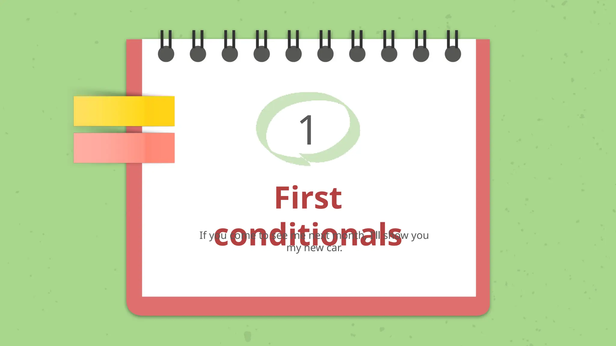 1
First
conditionals
If you come to see me next month, I’ll show you
my new car.
 