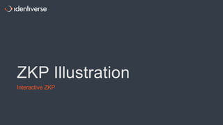 ZKP Illustration
Interactive ZKP
 