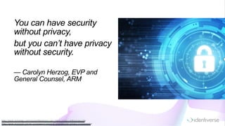 https://www.sym antec.com /connect/blogs/you-can-t-have-privacy-without-security
https://www.m icrosoft.com /en-us/research/research-area/security-privacy-cryptography/
You can have security
without privacy,
but you can’t have privacy
without security.
— Carolyn Herzog, EVP and
General Counsel, ARM
 