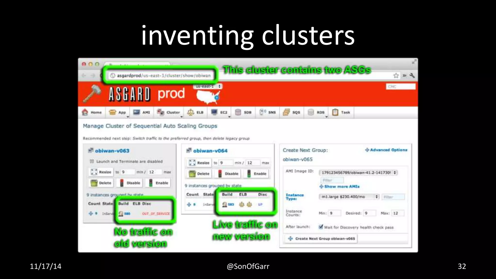 inventing clusters 
11/17/14 @SonOfGarr 32 
 