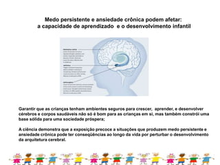 O relato de adultos de experiências adversas  cumulativas na primeira infância  correlaciona-se com parâmetros de saúde física e mental – neste caso, doenças cardíacas. 