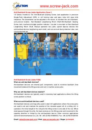Zero backlash worm gear screw jacks, anti backlash screw lifting with