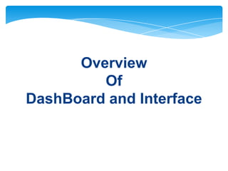 Overview
Of
DashBoard and Interface
 