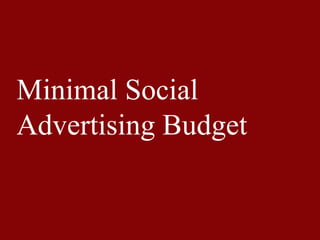 Minimal Social
Advertising Budget
 