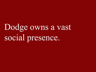 Dodge owns a vast
social presence.
 