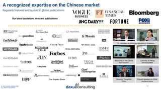 © 2022 DAXUE CONSULTING
ALL RIGHTS RESERVED
A recognized expertise on the Chinese market
62
Regularly featured and quoted ...