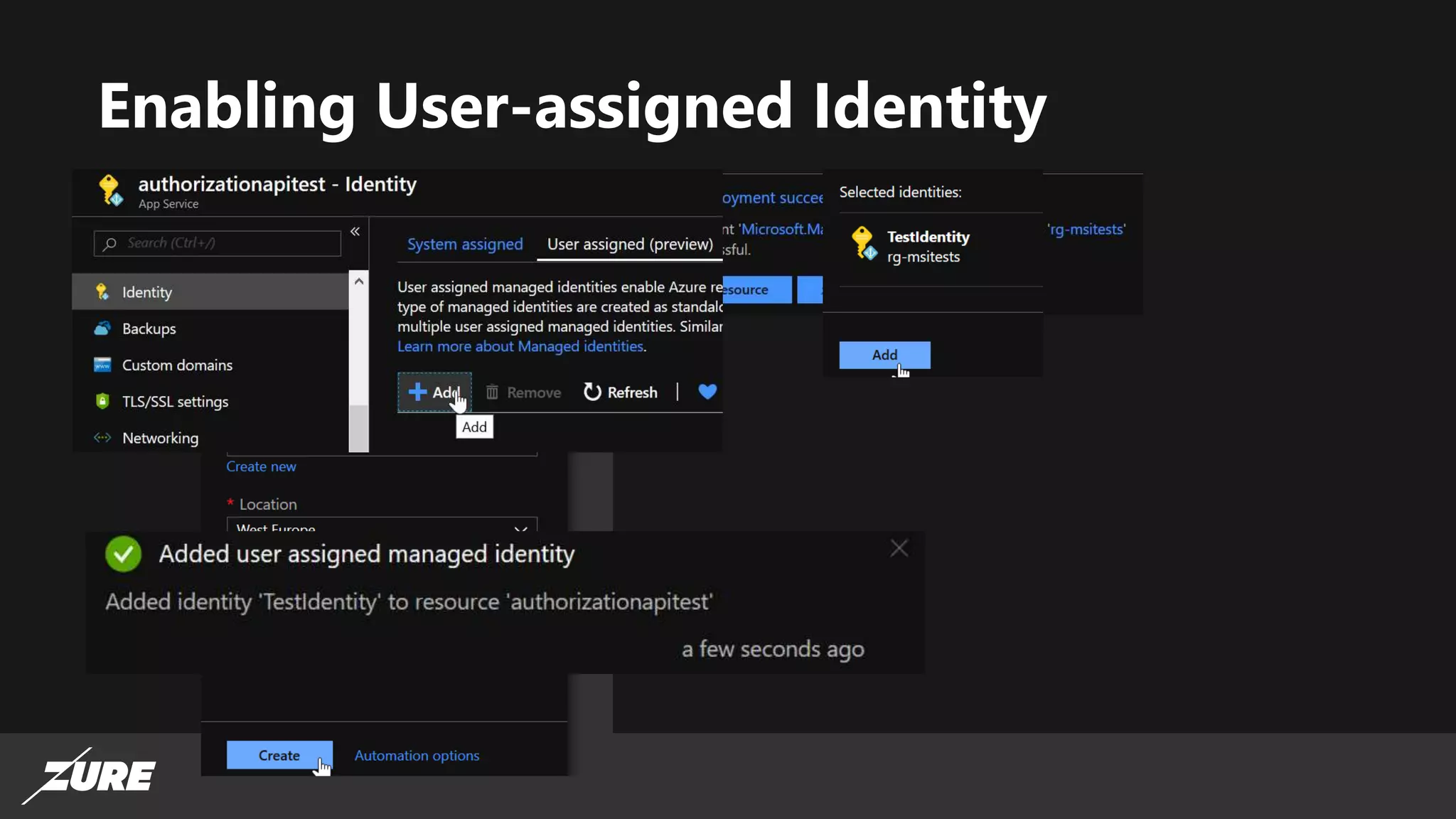 Enabling User-assigned Identity
 