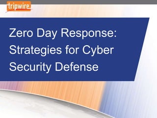 Zero Day Response:
Strategies for Cyber
Security Defense
 