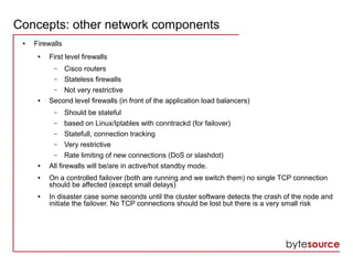 Concepts: other network components
● Firewalls
● First level firewalls
– Cisco routers
– Stateless firewalls
– Not very re...