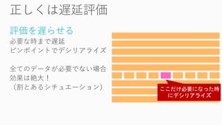評価を遅らせる
 