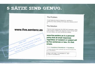 5 SÄTZE SIND GENUG.

en
Sätz die
l5
 
IPP: axima Link in
T
MEIN noch m enden
h
r
n.
it nu ebenste opiere
m
k
nftig fangs n -Mail
kü
n
ils
rE
-Ma ieren. A atur de
E
ul
Sign
form

Kontakter-Schule | © 2014 | Andreas Wiehrdt, München | www.kontakterschule.de

 