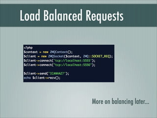 Load Balanced Requests




               More on balancing later...
 