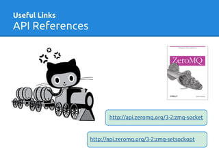 Useful Links
API References
http://api.zeromq.org/3-2:zmq-socket
http://api.zeromq.org/3-2:zmq-setsockopt
 