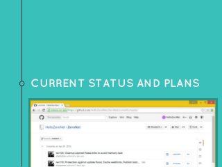 CURRENT STATUS AND PLANS
 