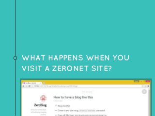 WHAT HAPPENS WHEN YOU
VISIT A ZERONET SITE?
 
