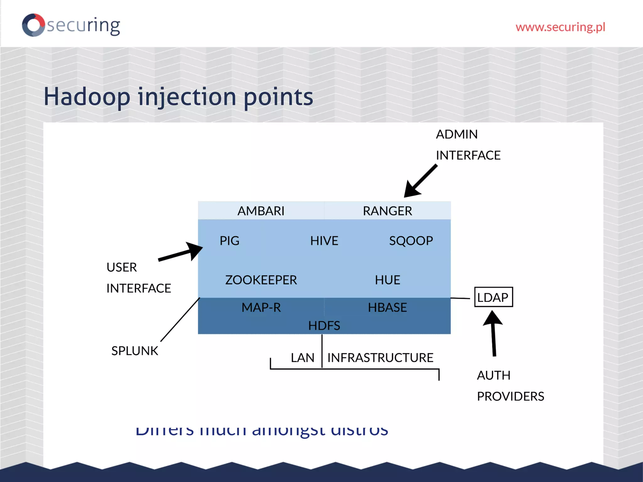 Hadoop injection points Differs much amongst distros 