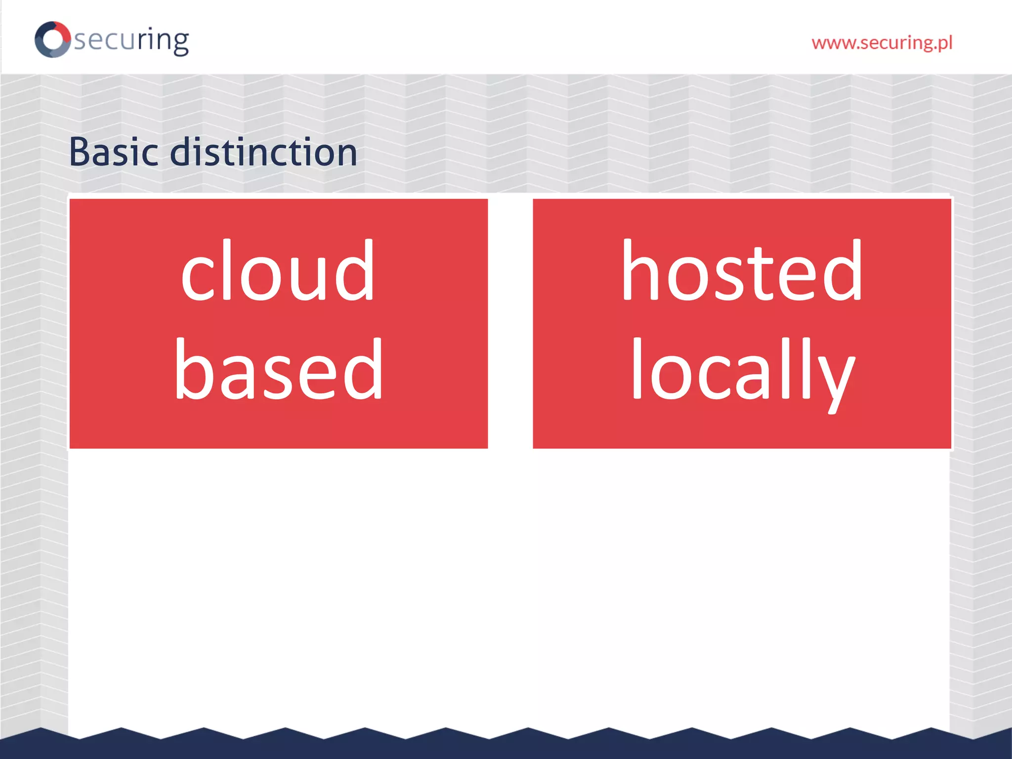 cloud based hosted locally Basic distinction 