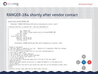 RANGER-284 shortly after vendor contact
H
D
A
E
U
 