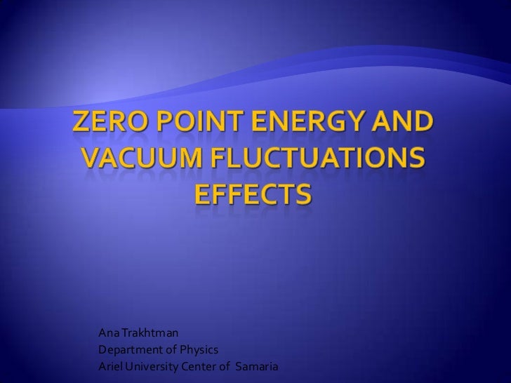 Zero Point Energy And Vacuum Fluctuations Effects