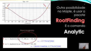 Outra possibilidade
no Maple, é usar o
pacote
E o comando
>
>
Plano imaginário
27
 