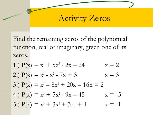 Zeros Of P X