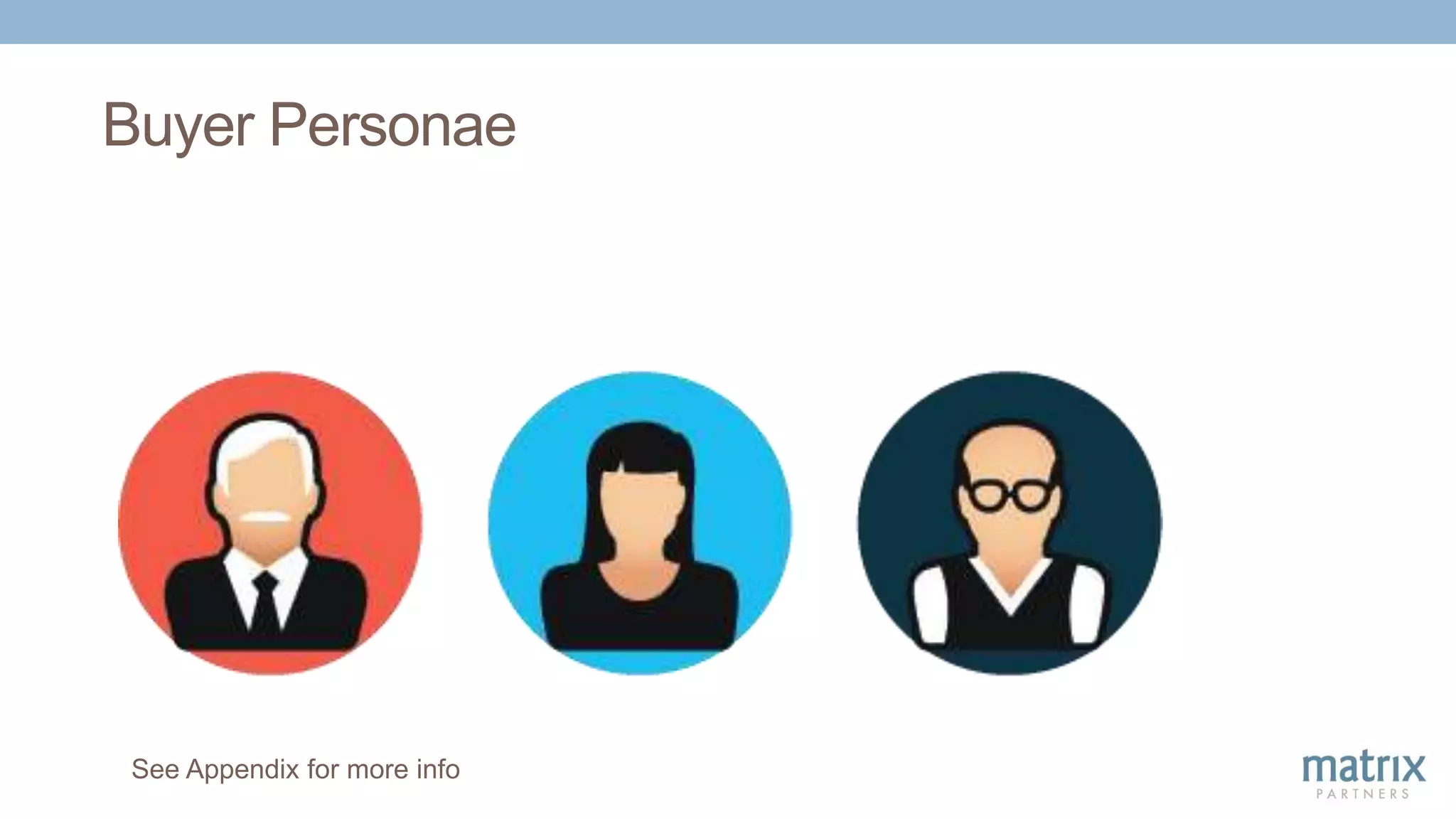 Buyer Personae
See Appendix for more info
 