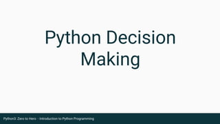Zero to Hero - Introduction to Python3 | PDF