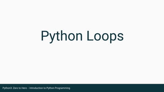 Zero to Hero - Introduction to Python3 | PDF