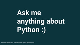Zero to Hero - Introduction to Python3 | PDF