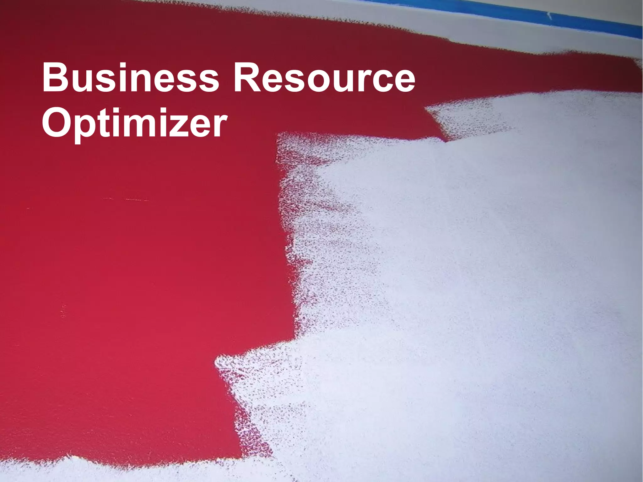 Business Resource
Optimizer

45

 