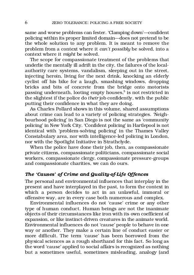 Research papers zero tolerance policing
