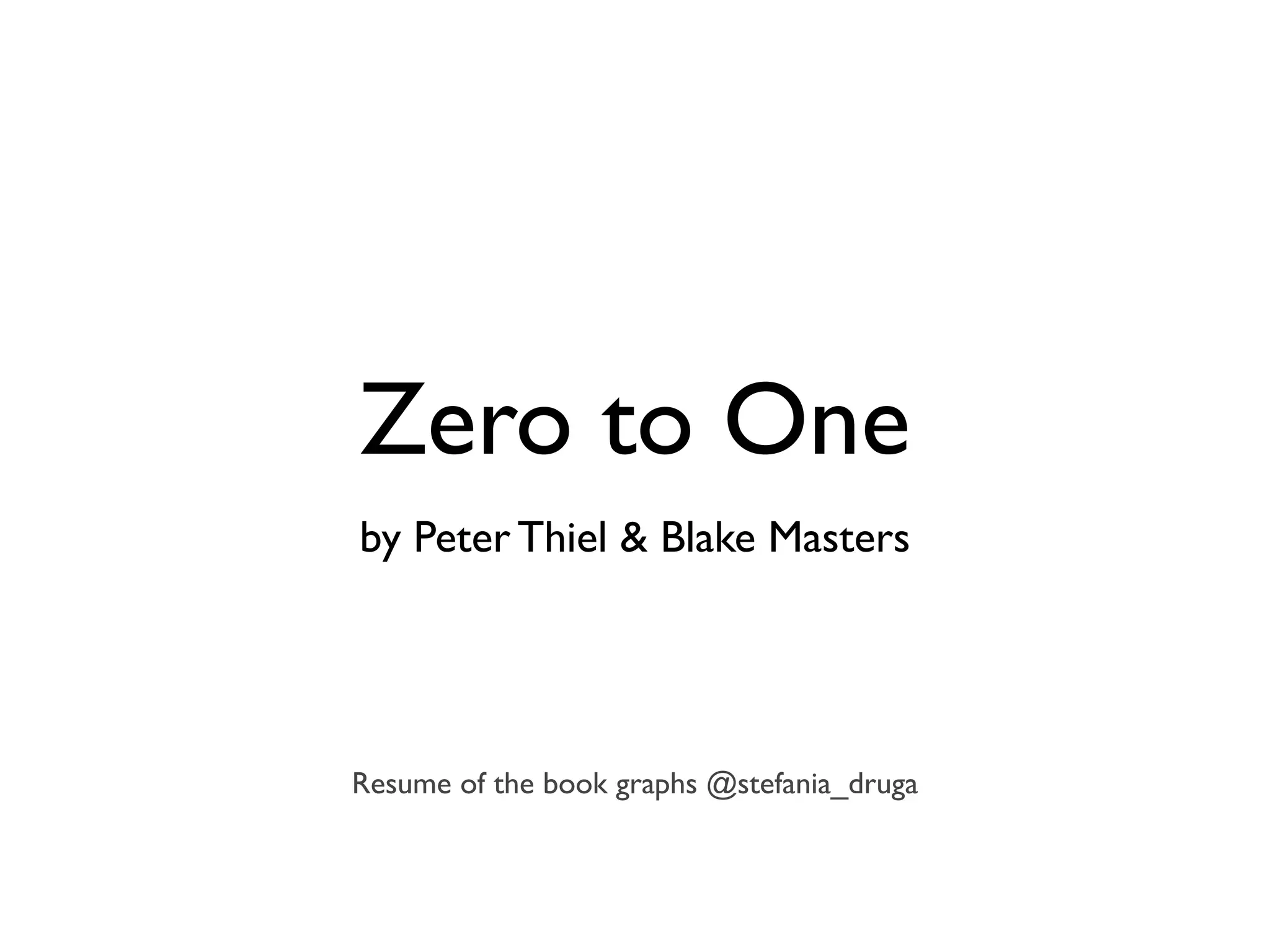 Zero to one by Peter Thiel, Resume of book graphs | PDF