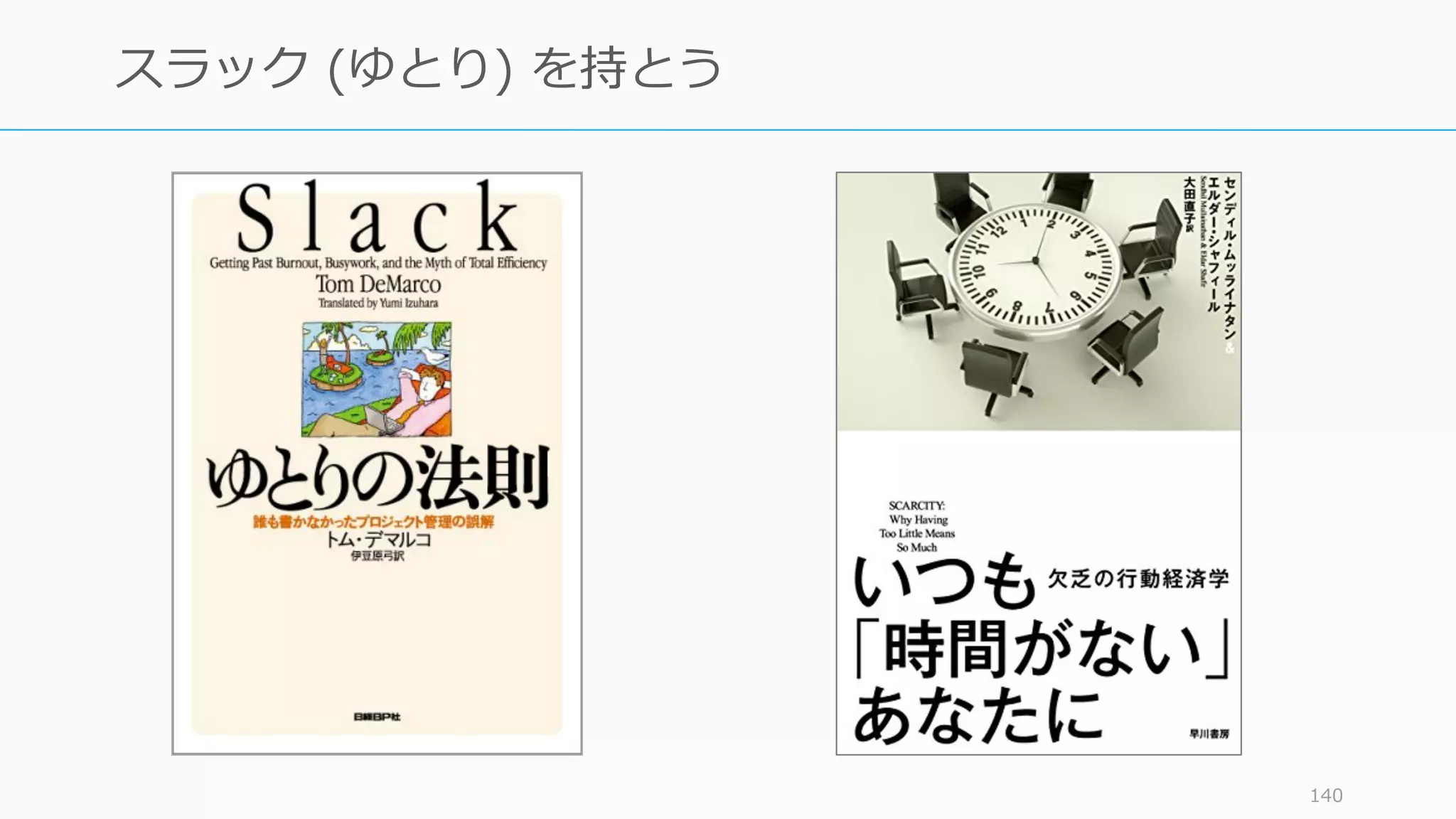140
スラック (ゆとり) を持とう
 